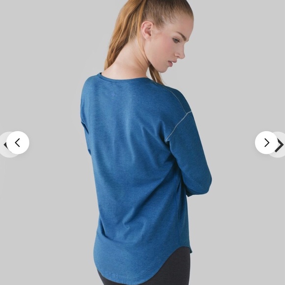 Lululemon Weekend Long Sleeve Top Blue Women’s 6 Relaxed Fit Activewear Yoga - Picture 2 of 6